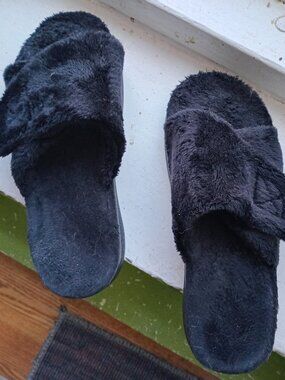 Sollbeam Women's Orthopedic Adjustable Slippers With Arch Support Size 6 Black